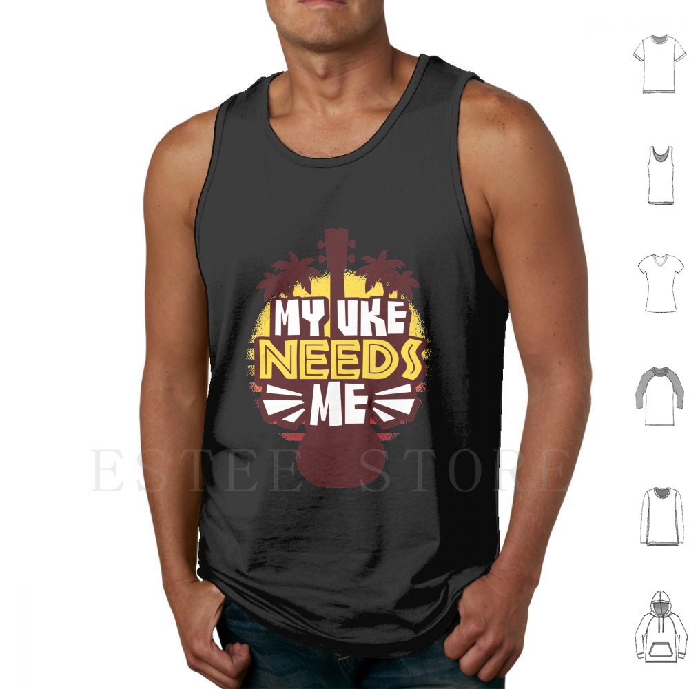 Musical Instrument Hawaii - Rompi Tank Top Ukulele Tanpa Lengan
