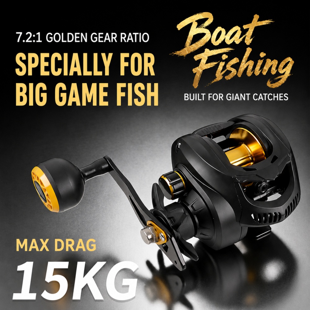 Ocean Drum Wave - Reel Baitcasting Heavy Duty 7.2:1, Daya