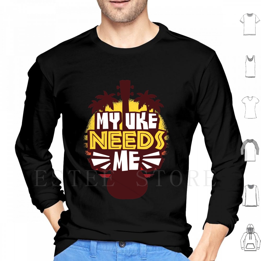 Musical Instrument Hawaii - Ukulele Hoodie Lengan Panjang Ukulele Uke