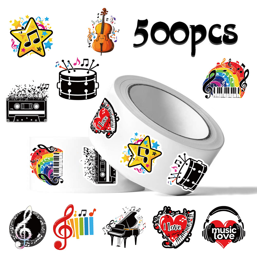 Musical Instrument Diy For Kids - 500 Buah Stiker Gulungan Catatan Alat