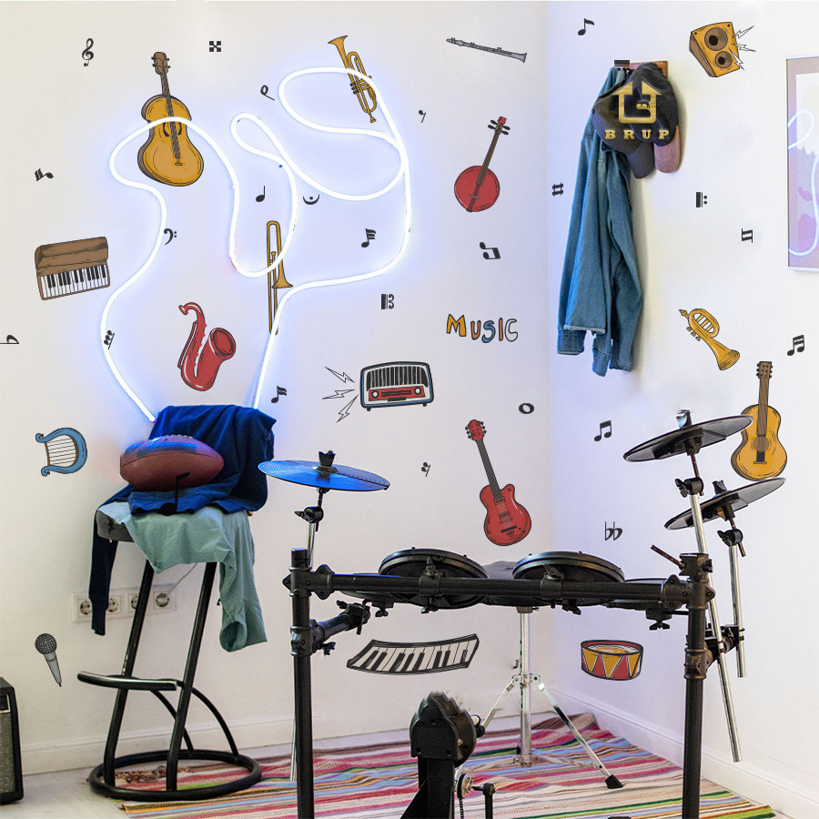 Alat Musik Stiker Dinding DIY  - Musical Instrument Diy For Kids ulasan dan harga