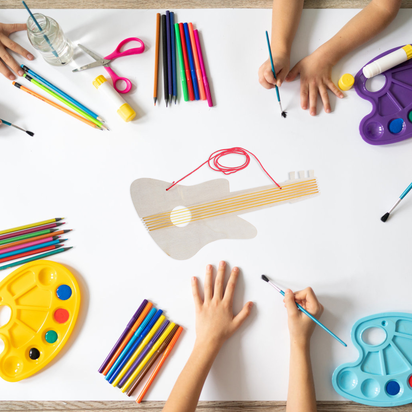 4 Set Gitar Kayu untuk Kerajin - Musical Instrument Diy For Kids ulasan dan harga