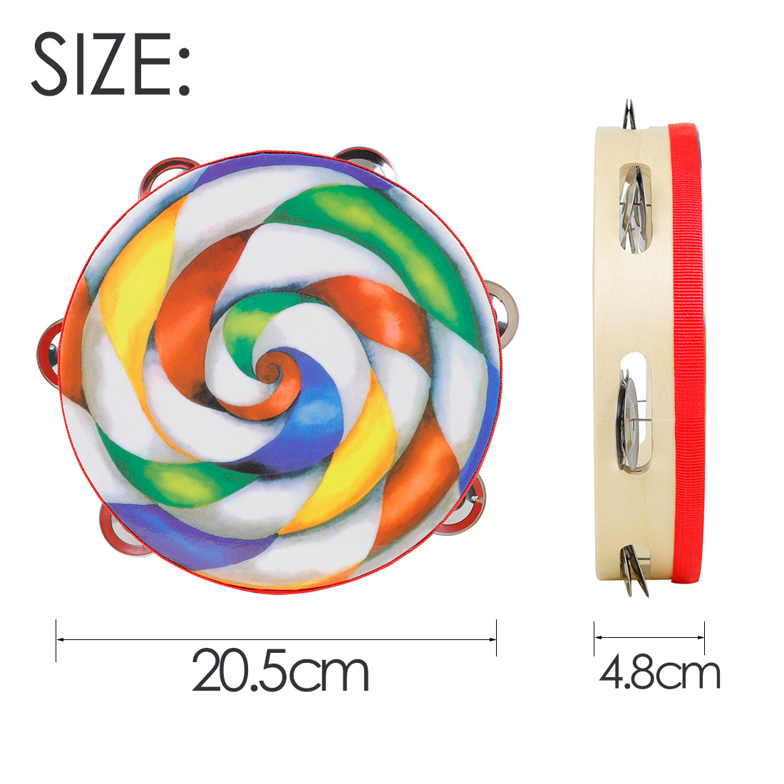 Orff Rebana Tangan 8 Inci Reba - Musical Instrument Tambourine ulasan dan harga