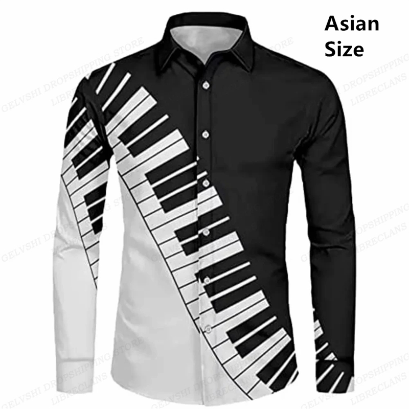 Kemeja Pria Hawaii Lengan Panj - Musical Instrument Hawaii ulasan dan harga