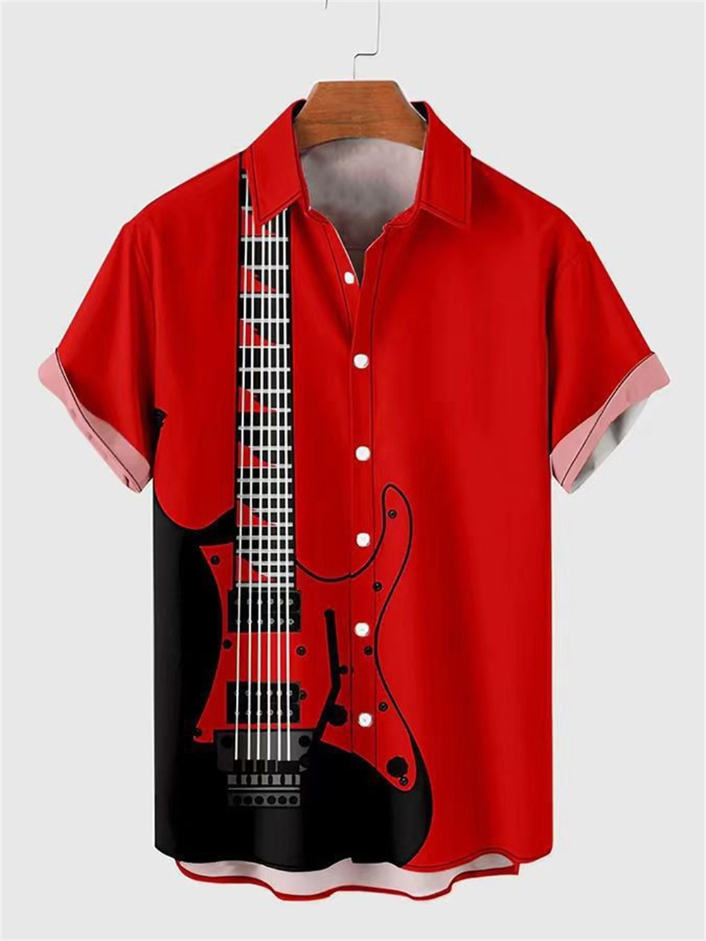Kemeja Pantai Liburan Longgar  - Musical Instrument Hawaii ulasan dan harga
