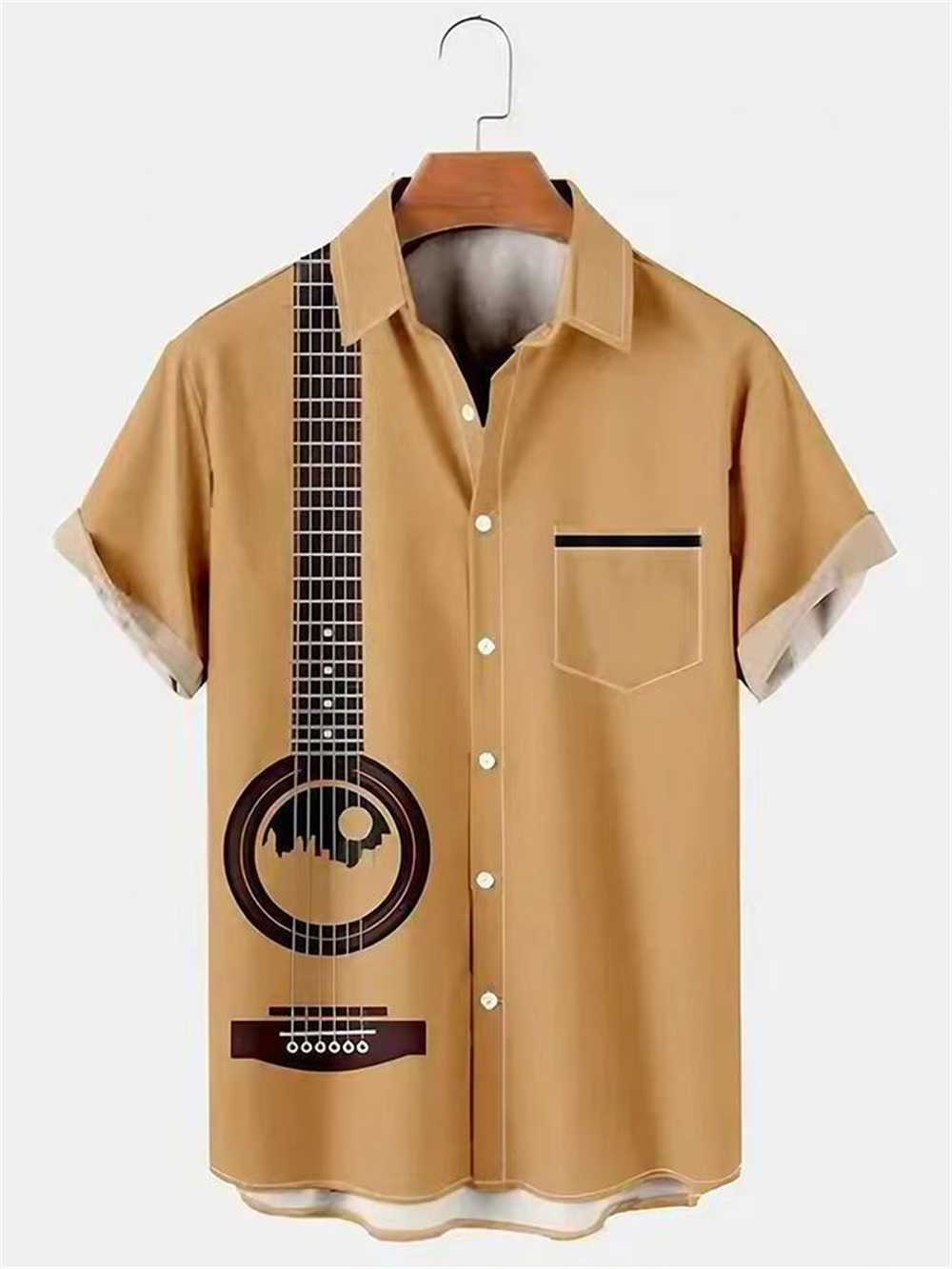 Kemeja Pantai Liburan Longgar  - Musical Instrument Hawaii ulasan dan harga