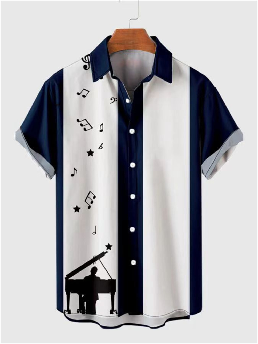 Kemeja Pantai Liburan Longgar  - Musical Instrument Hawaii ulasan dan harga