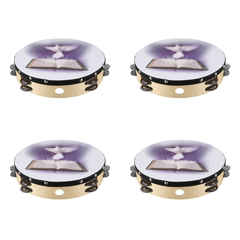 4 Buah 10 Inci Rebana Kayu Ins - Musical Instrument Tambourine ulasan dan harga