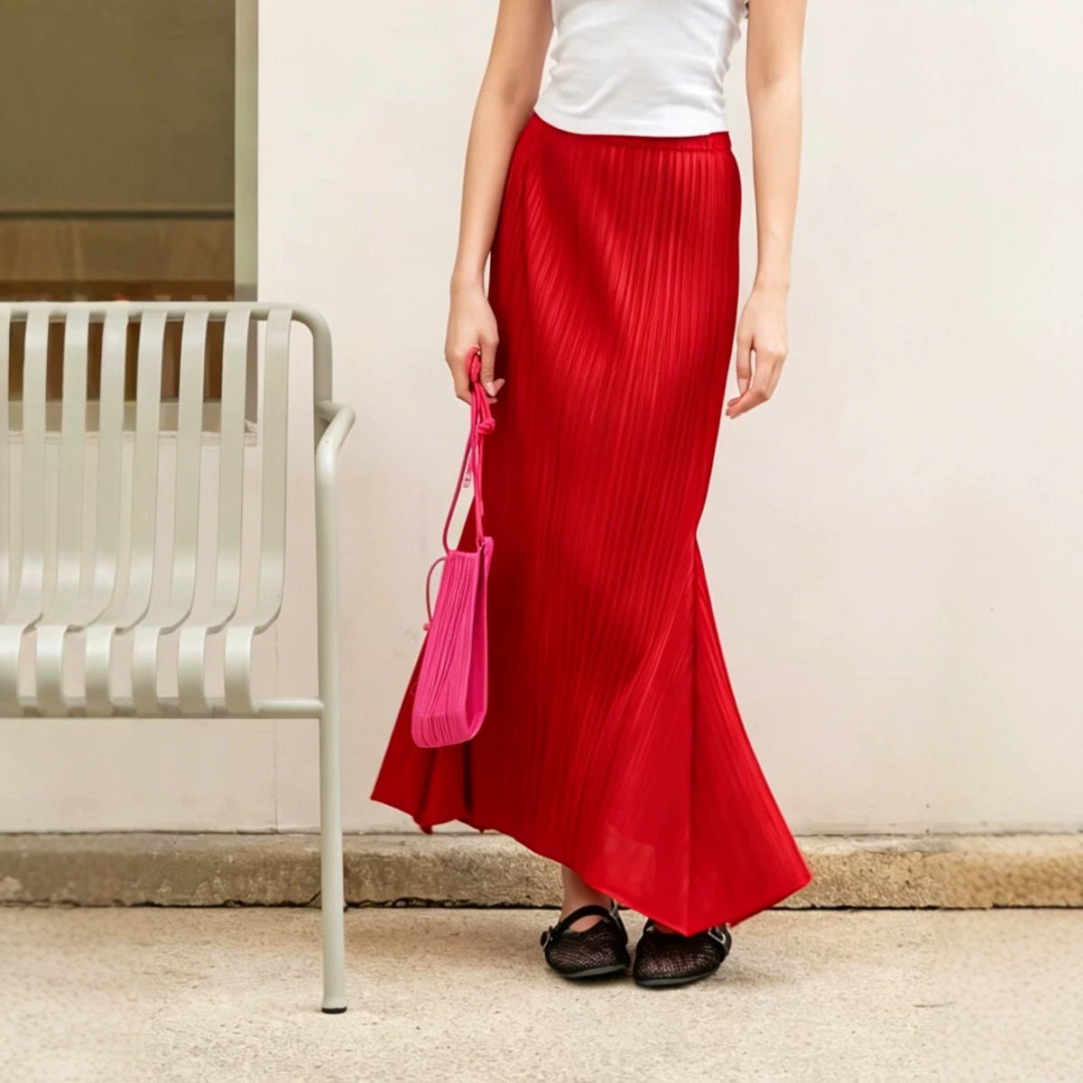 Rok Lipit Wanita Miyake Kasual - Musical Instrument Japanese ulasan dan harga
