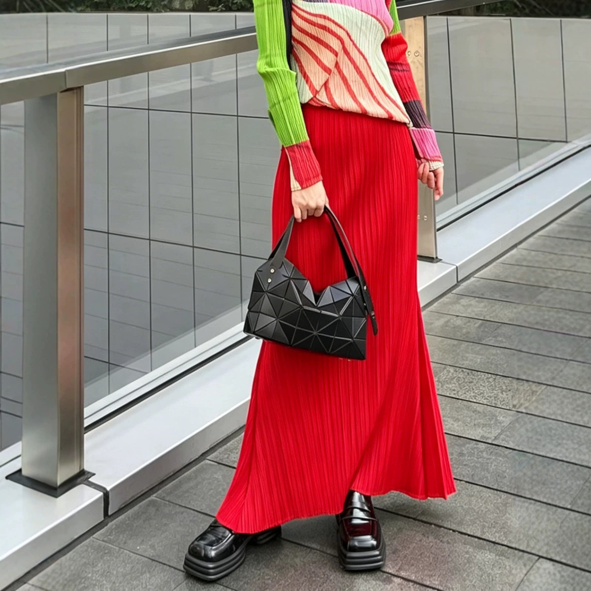 Rok Lipit Wanita Miyake Kasual - Musical Instrument Japanese ulasan dan harga