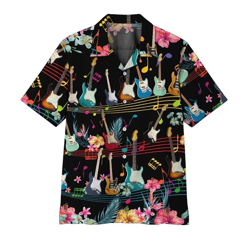 Kaus pantai grafis instrumen m - Musical Instrument Hawaii ulasan dan harga
