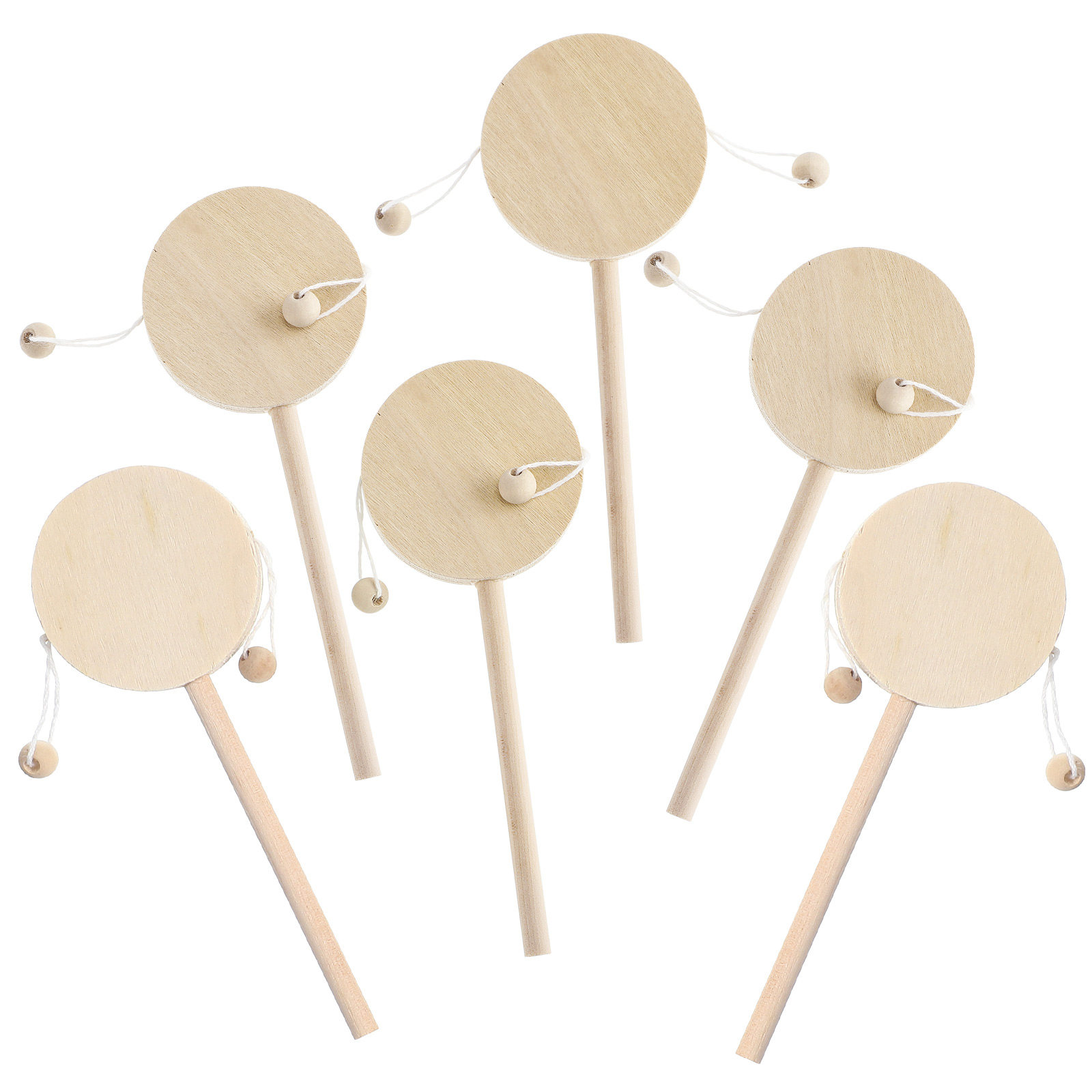 1Set Drum Rattle Kayu DIY Belu - Musical Instrument Diy For Kids ulasan dan harga